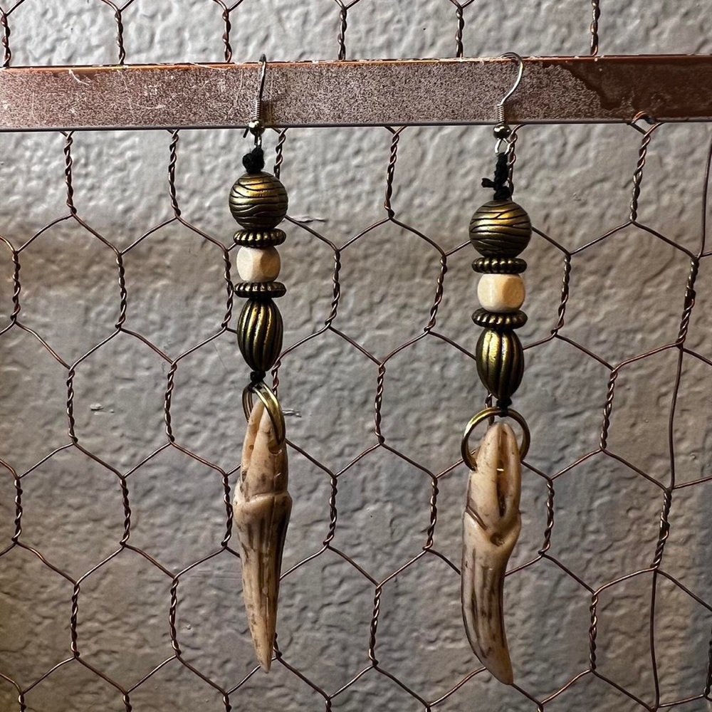 Beaded Bone Earrings